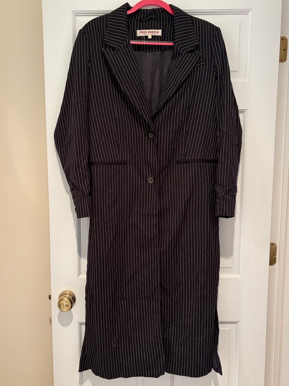 Free People Hailey Pinstripe Blazer Duster
